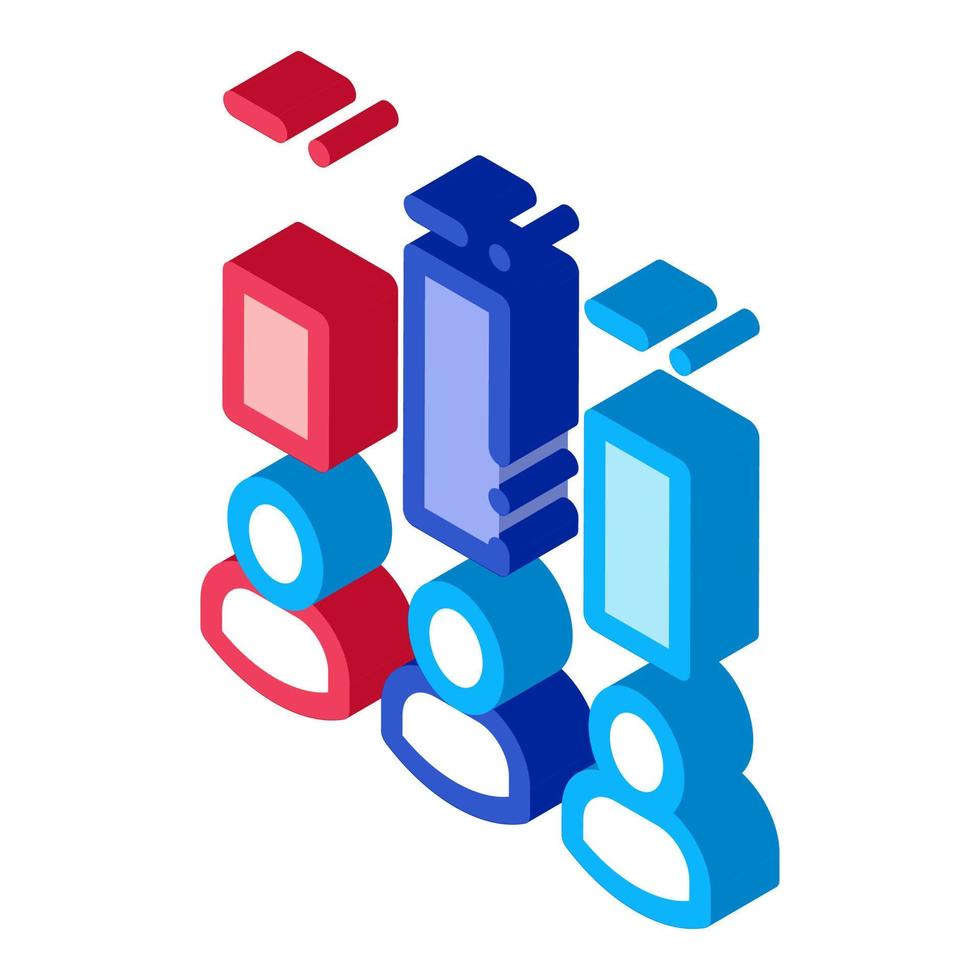 illustration vectorielle d'icône isométrique de notation des électeurs vecteur