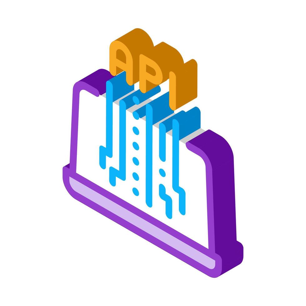 illustration vectorielle d'icône isométrique api frontale vecteur