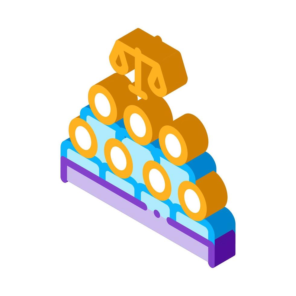 séance de la cour loi et jugement icône isométrique illustration vectorielle vecteur