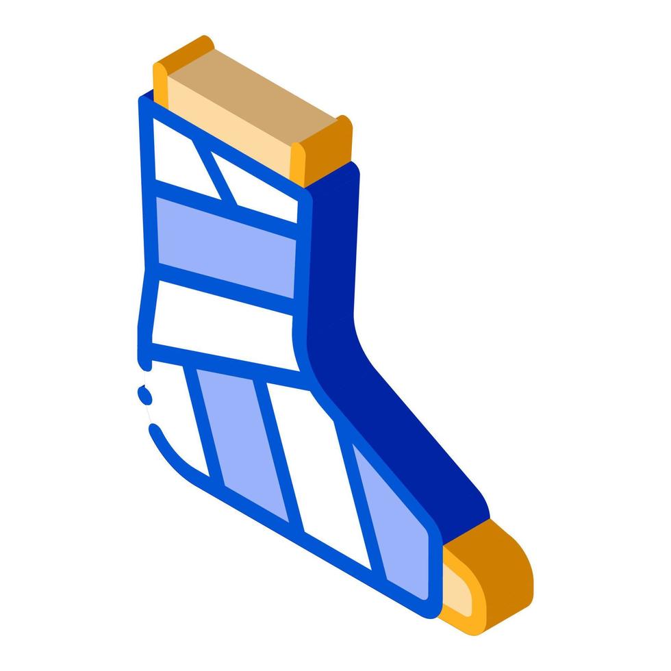 icône isométrique orthopédique de bandage de gypse de pied de jambe vecteur