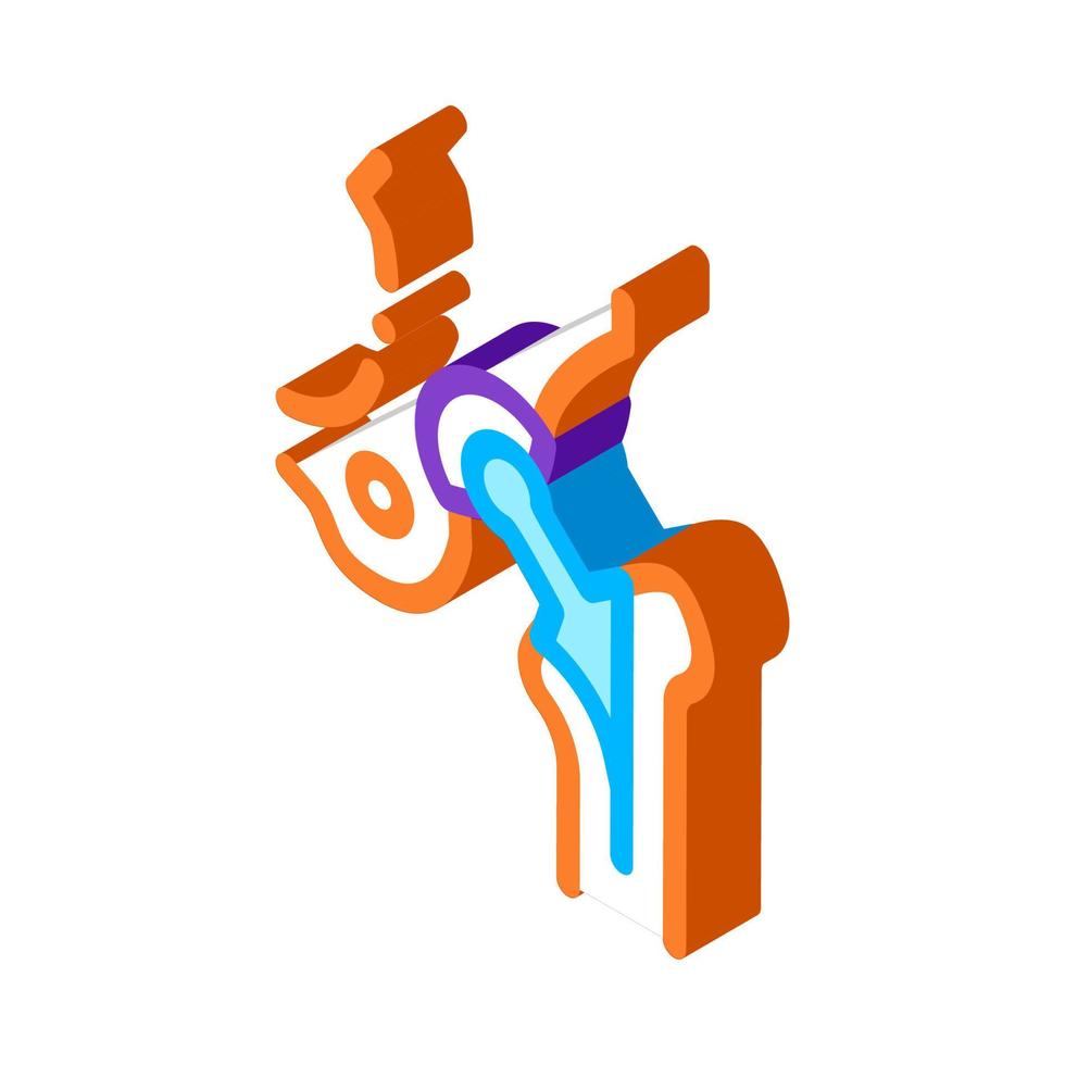 icône isométrique de biomatériau de remplacement d'implant de hanche vecteur