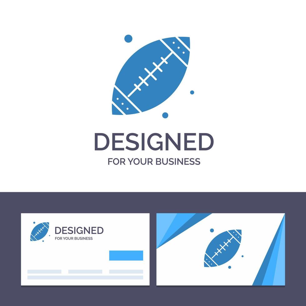 carte de visite créative et modèle de logo balle football sport usa illustration vectorielle vecteur