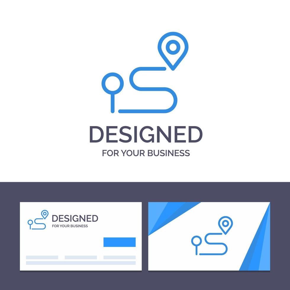 carte de visite créative et modèle de logo carte de localisation broche de navigation illustration vectorielle vecteur