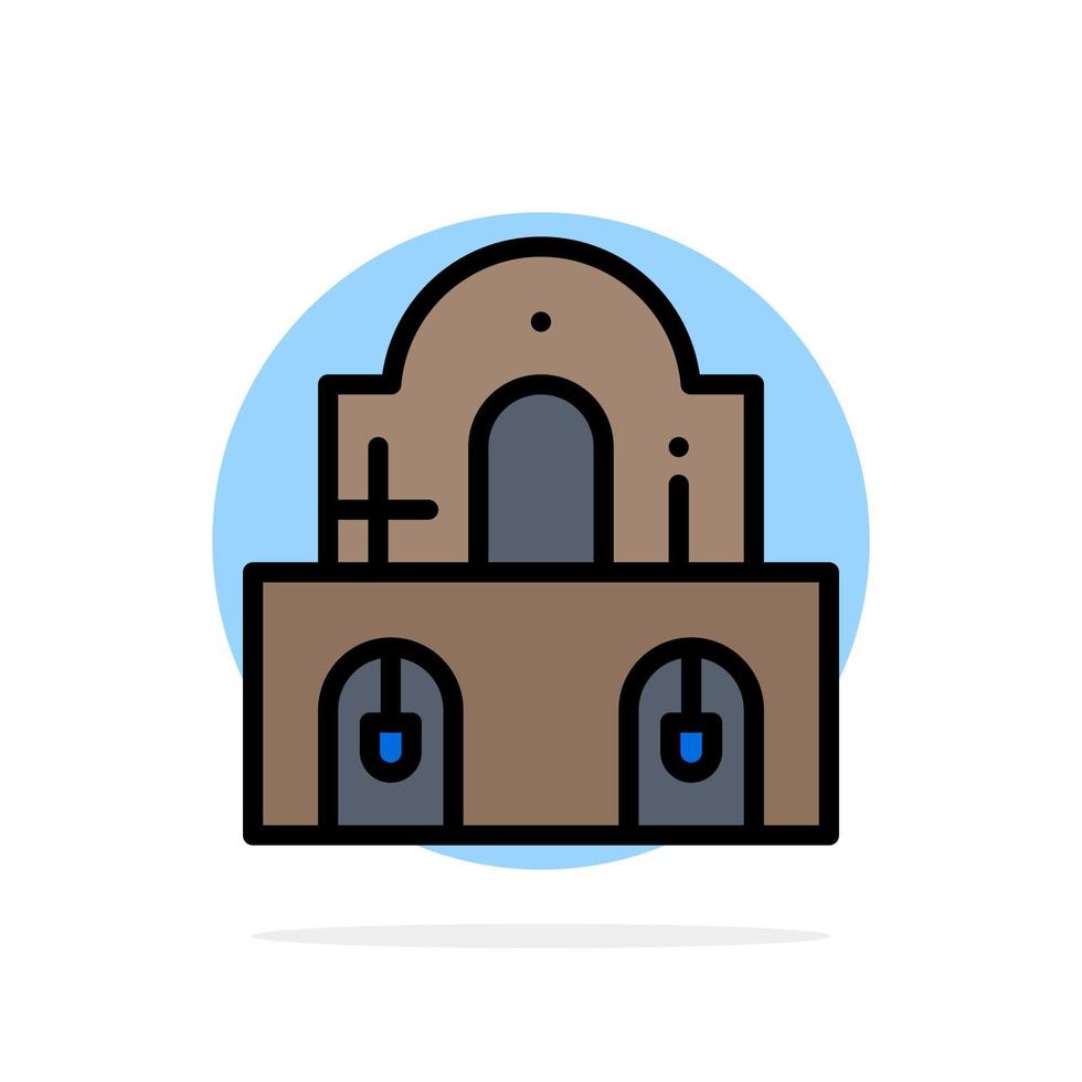 bâtiment noël église pâques abstrait cercle fond plat couleur icône vecteur