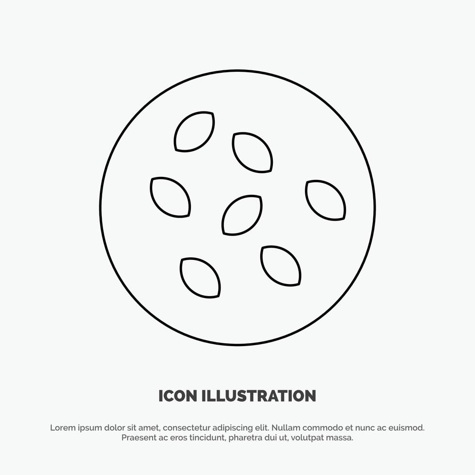 graines de sésame graines de sésame vecteur d'icône de ligne de semus
