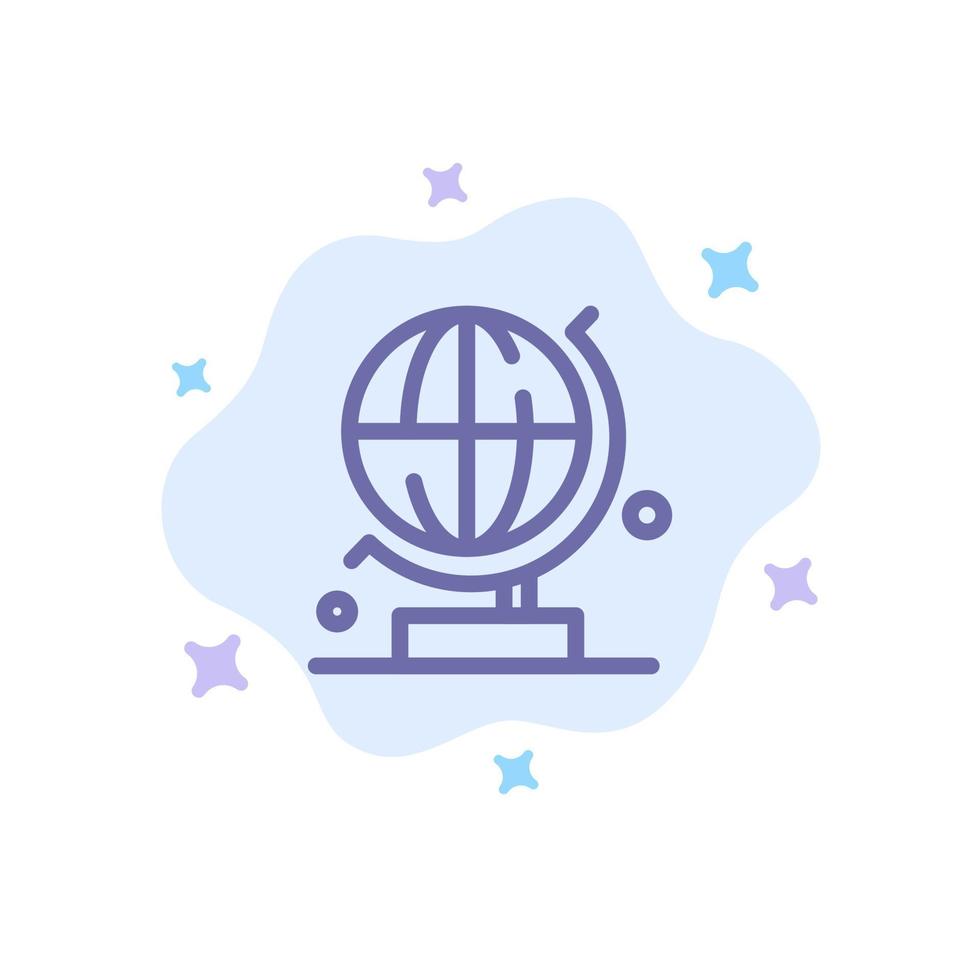 monde globe science icône bleue sur fond de nuage abstrait vecteur
