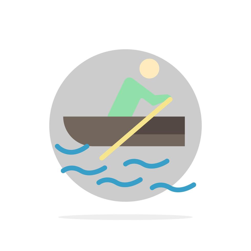 bateau aviron formation eau abstrait cercle fond plat couleur icône vecteur