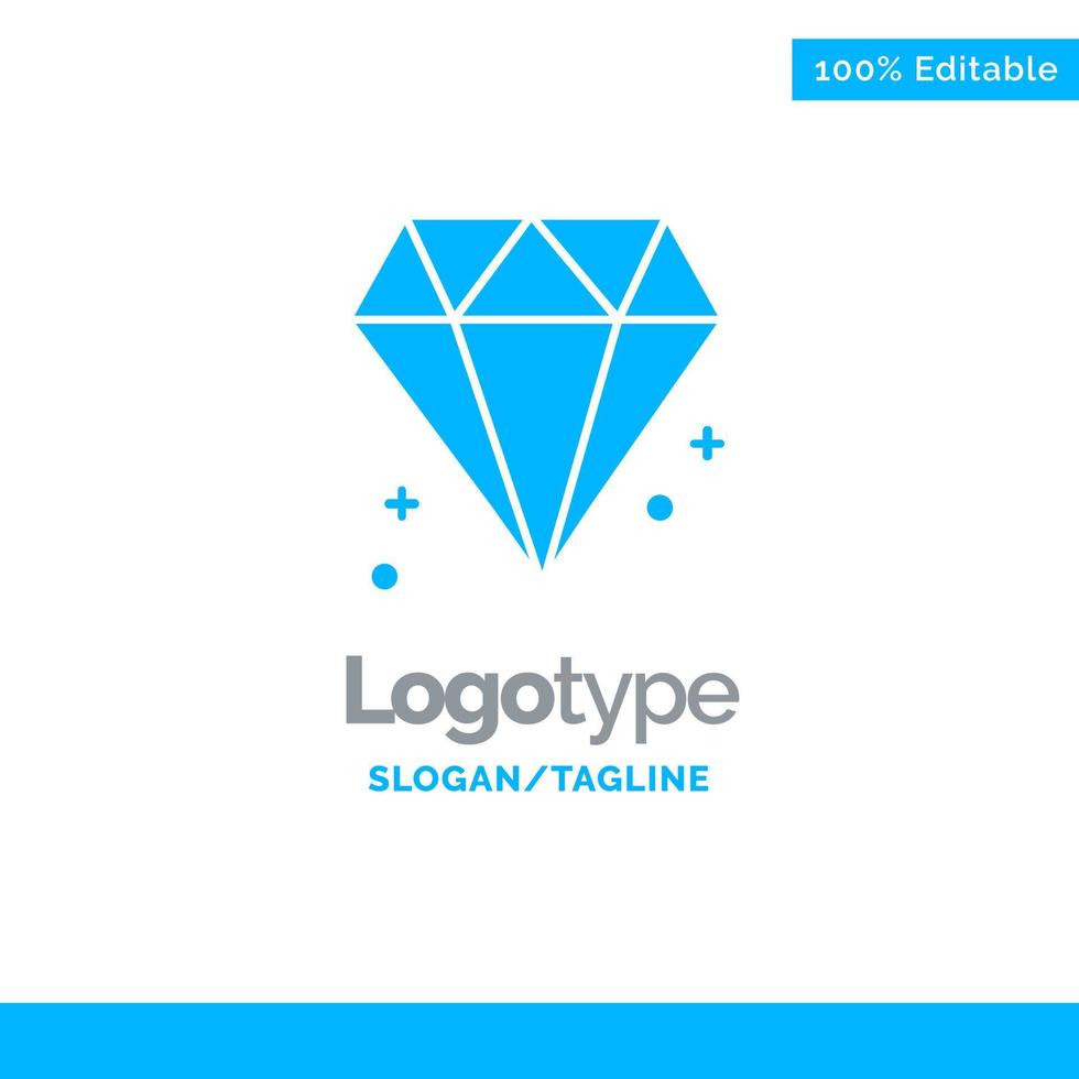 diamant canada bijou bleu solide logo modèle place pour slogan vecteur