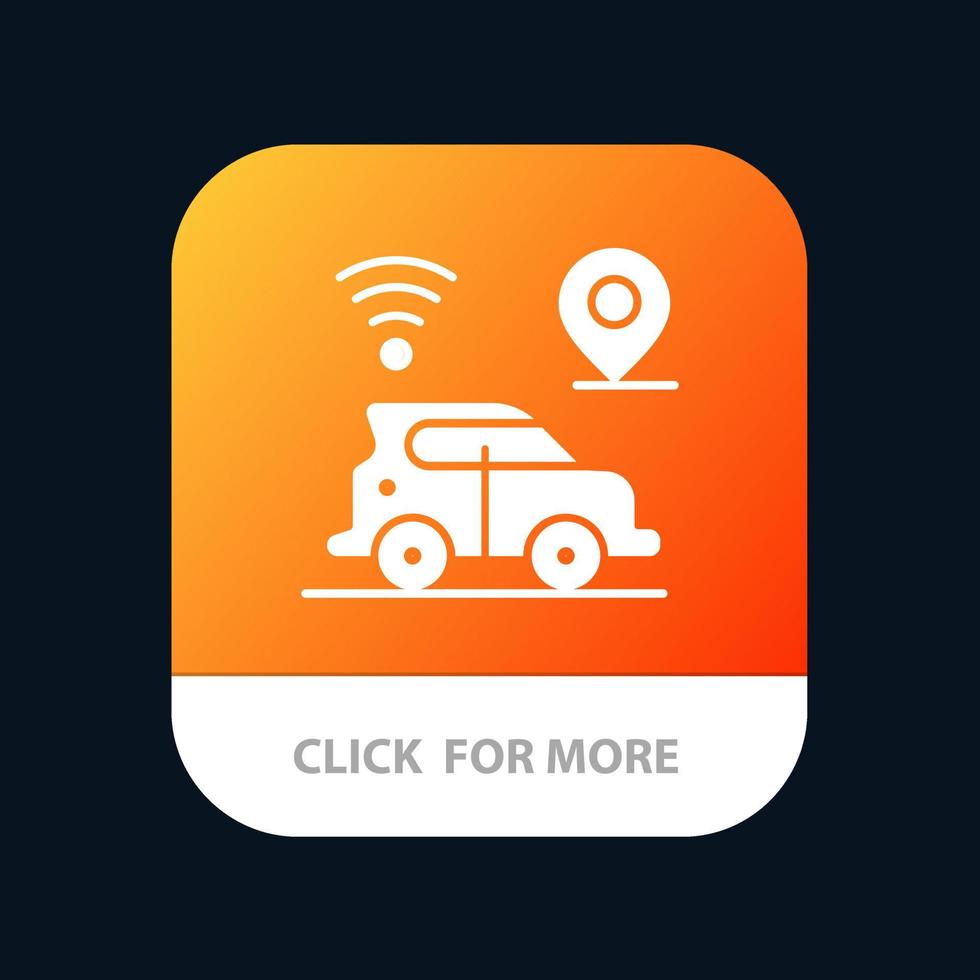 technologie de carte de localisation de voiture bouton d'application mobile version de glyphe android et ios vecteur