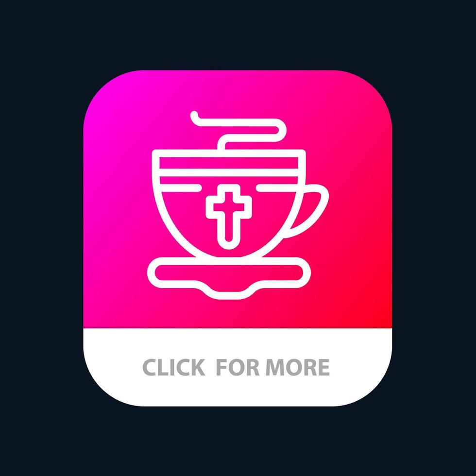 tasse à thé pâques bouton application mobile chaud version ligne android et ios vecteur