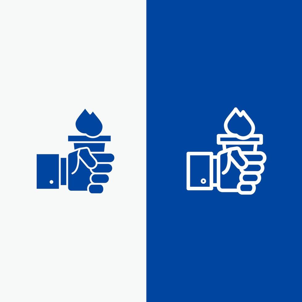 main d'affaires leader leadership ligne olympique et glyphe icône solide bannière bleue ligne et glyphe icône solide bannière bleue vecteur