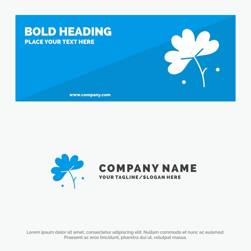 anémone fleur d'anémone fleur fleur de printemps icône solide bannière de site Web et modèle de logo d'entreprise vecteur