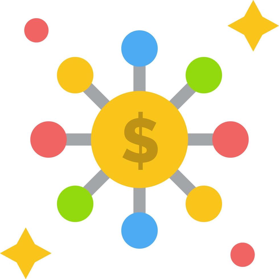 dollar share réseau plat couleur icône vecteur icône modèle de bannière