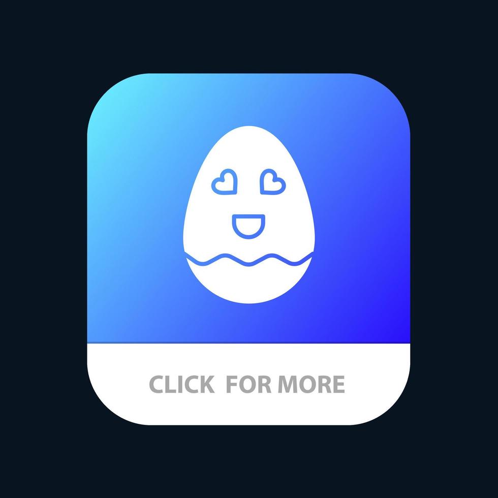 oeuf joyeuses pâques bouton application mobile android et ios version glyphe vecteur
