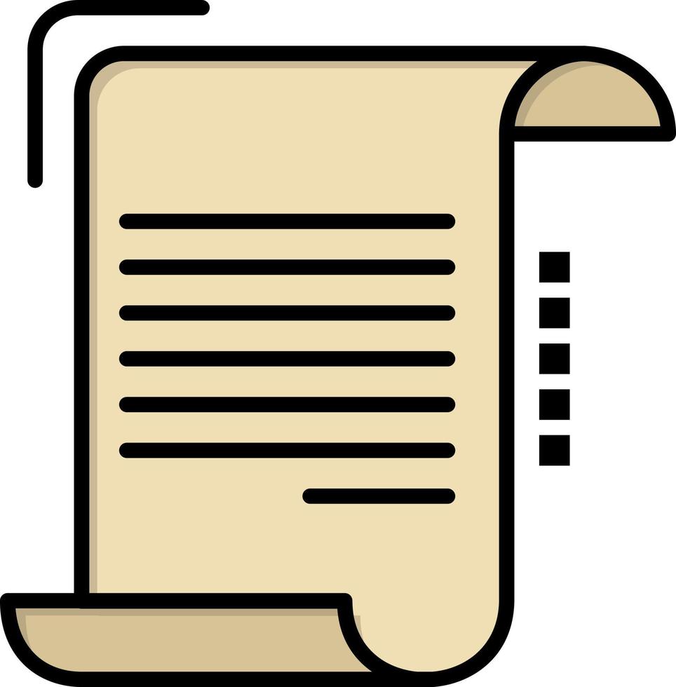 document rapport note papier directives plat couleur icône vecteur icône modèle de bannière