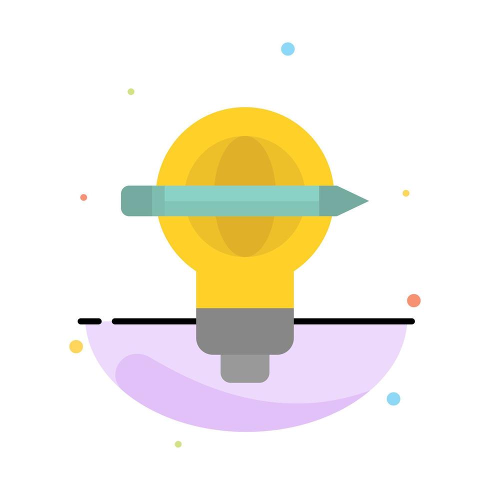 modèle d'icône de couleur plate abstraite de lumière d'ampoule de globe de stylo de succès vecteur