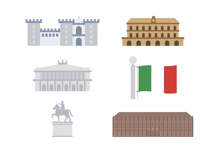 Vecteurs iconiques gratuits de l'Italie vecteur