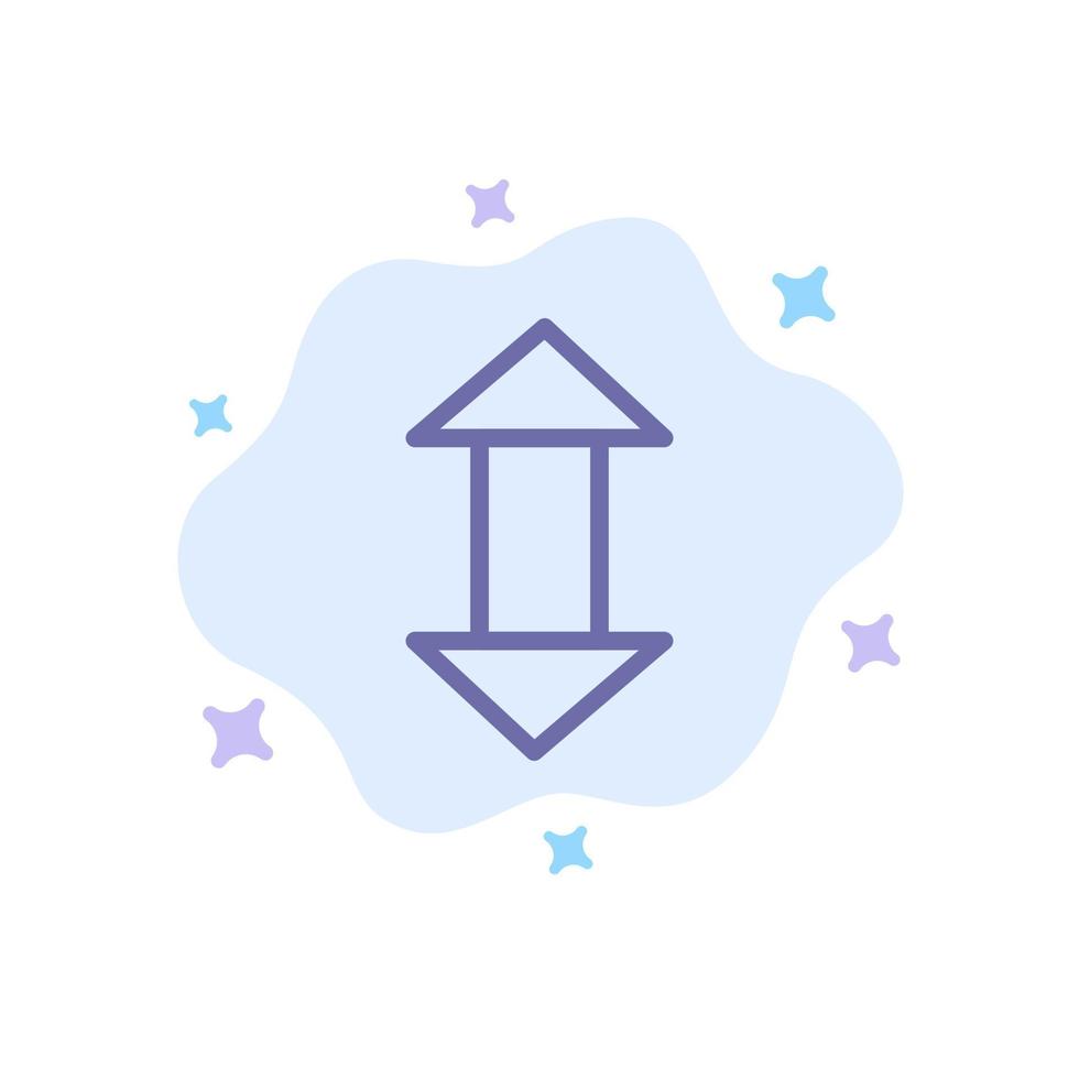 flèche flèches vers le haut vers le bas icône bleue sur fond de nuage abstrait vecteur