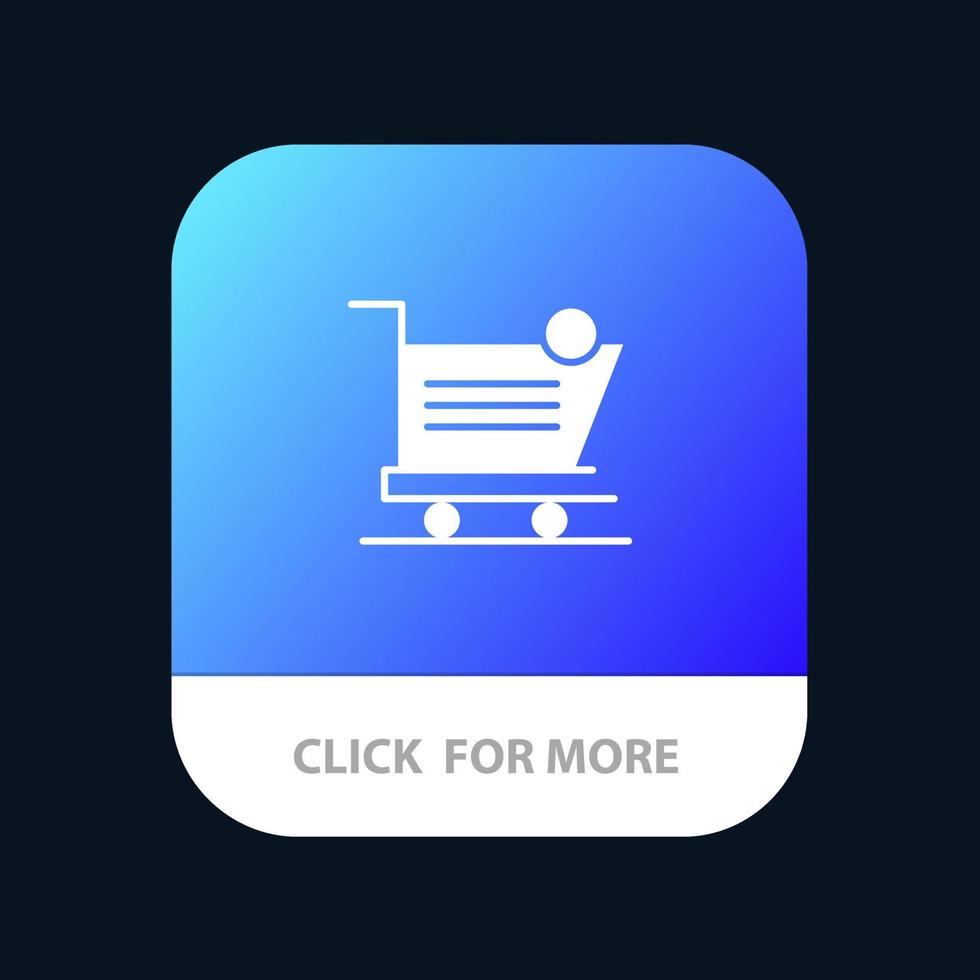 panier shopping expédition magasin d'articles bouton d'application mobile version de glyphe android et ios vecteur