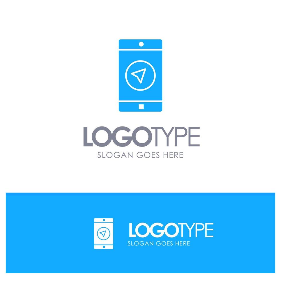 message d'application applications mobiles poniter logo solide bleu avec place pour slogan vecteur