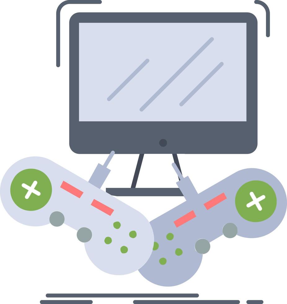 jeu jeux internet multijoueur en ligne plat couleur icône vecteur