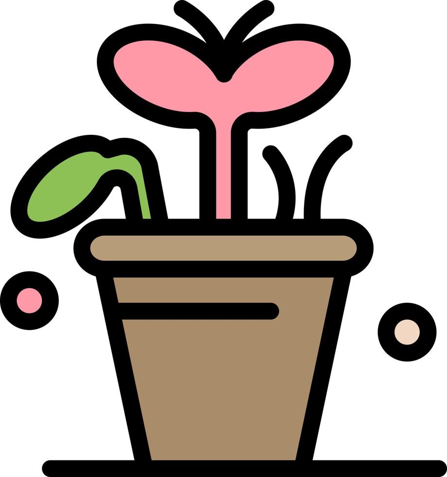 croissance feuille plante printemps plat couleur icône vecteur icône modèle de bannière