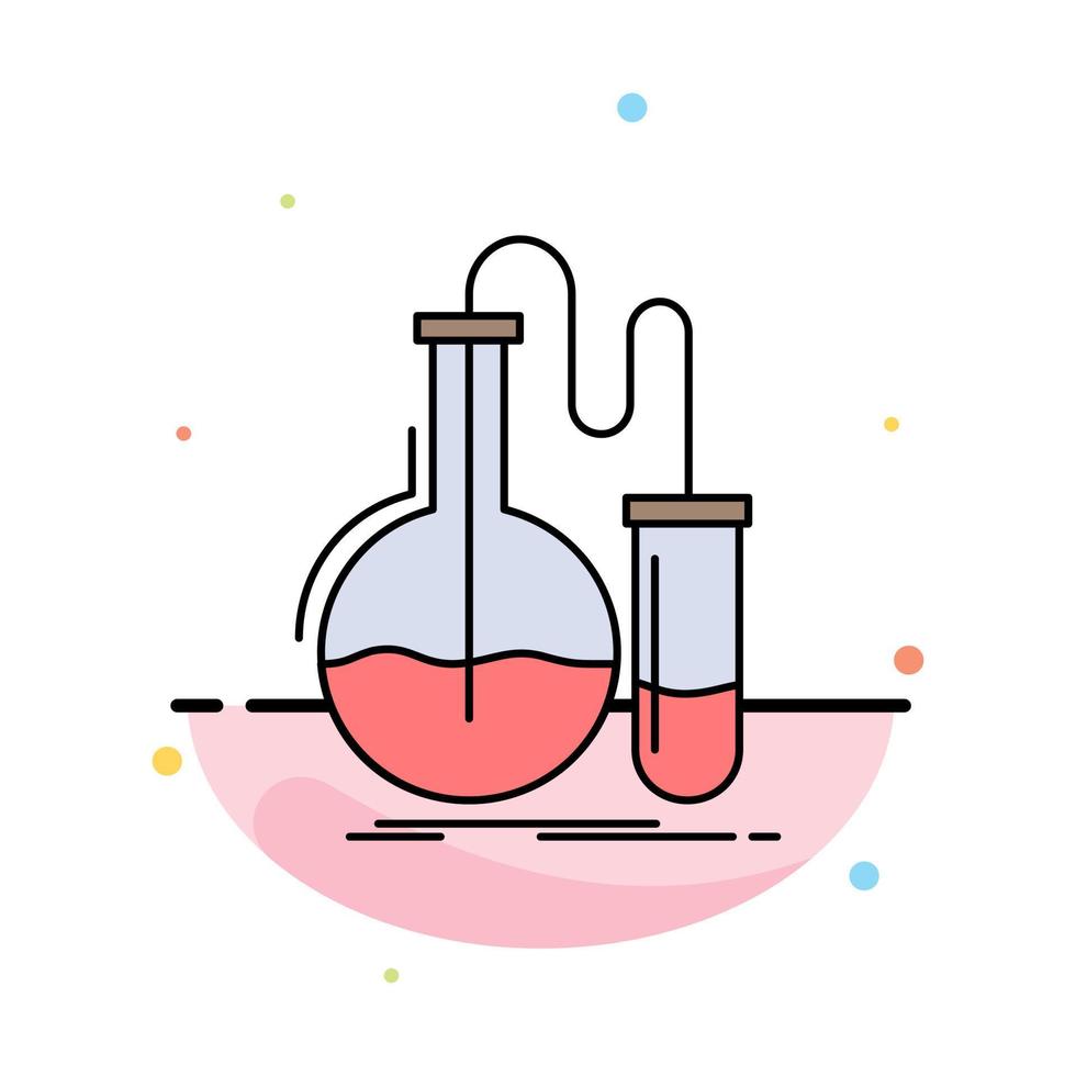 analyse chimie flacon recherche test plat couleur icône vecteur