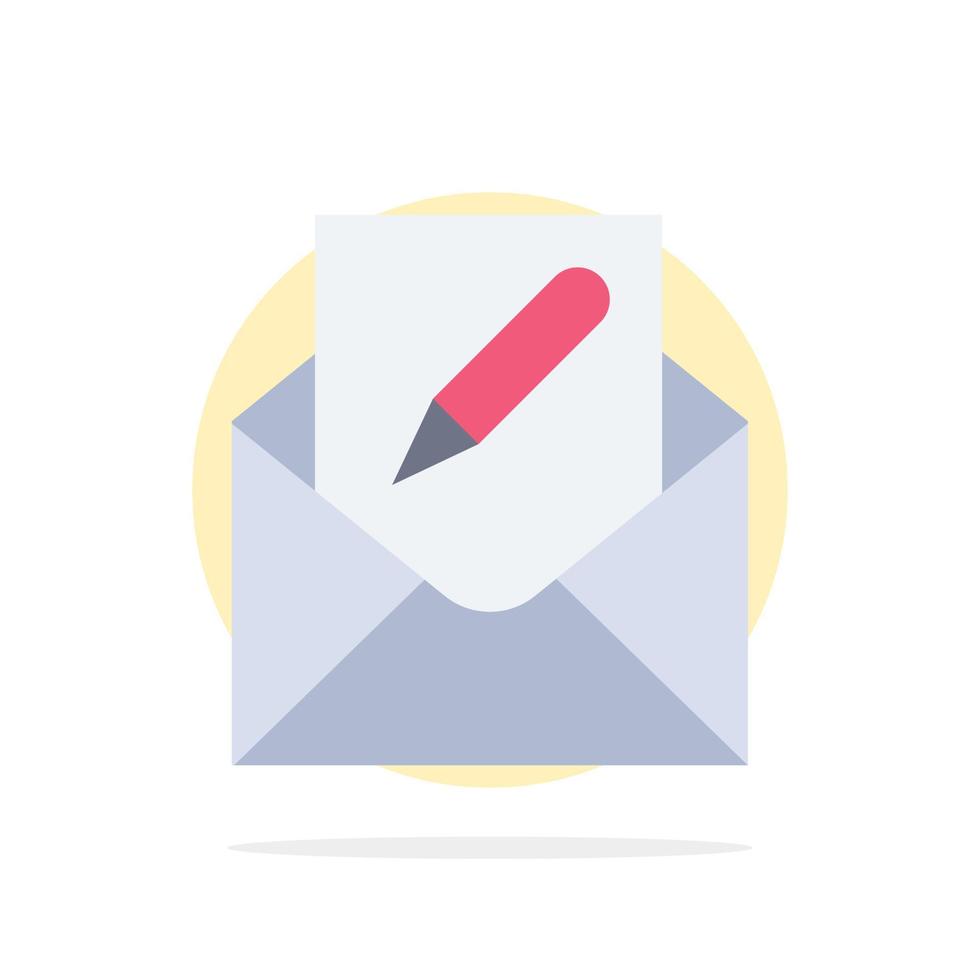 composer modifier e-mail enveloppe courrier abstrait cercle fond plat couleur icône vecteur