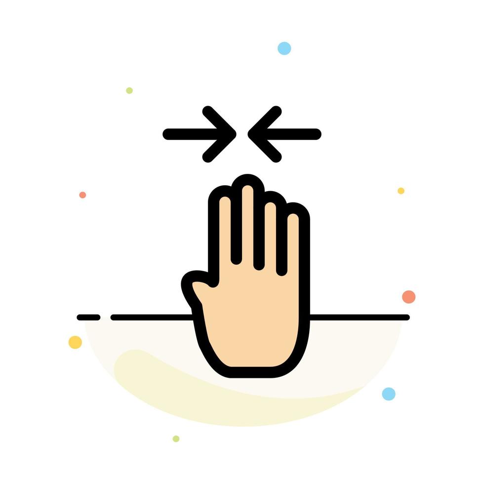 flèche quatre doigts geste pincer abstrait modèle d'icône de couleur plate vecteur