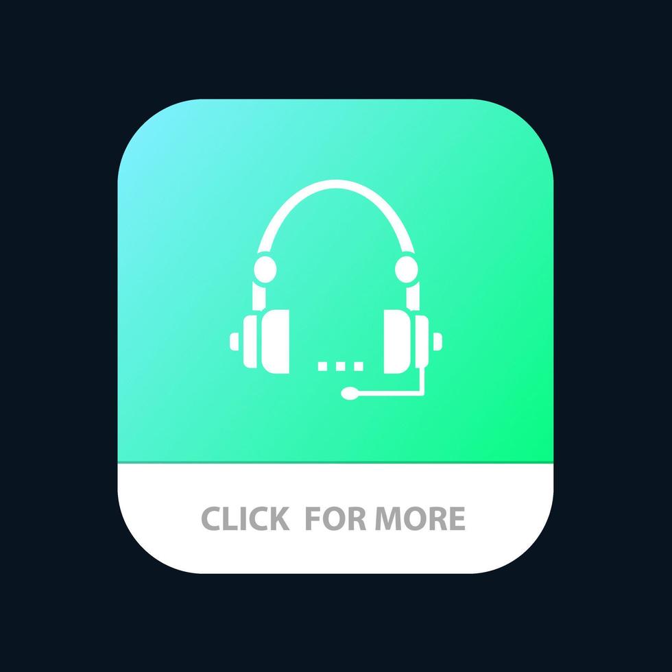 assistance appel communication contact casque aide service mobile application bouton android et ios glyphe version vecteur