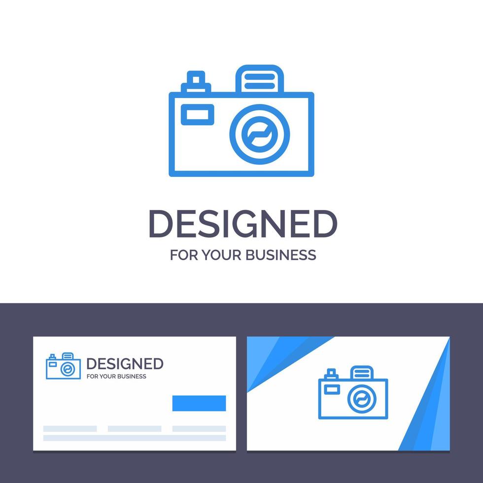 carte de visite créative et modèle de logo caméra image design illustration vectorielle vecteur