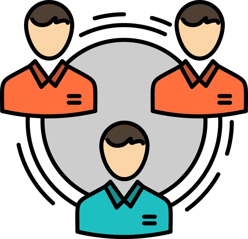 équipe entreprise communication hiérarchie personnes structure sociale plat couleur icône vecteur icône modèle de bannière