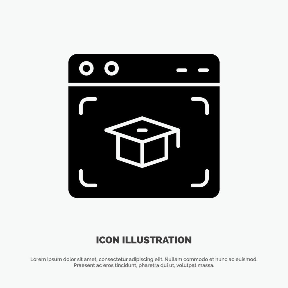 web cap education graduation solide glyphe icône vecteur