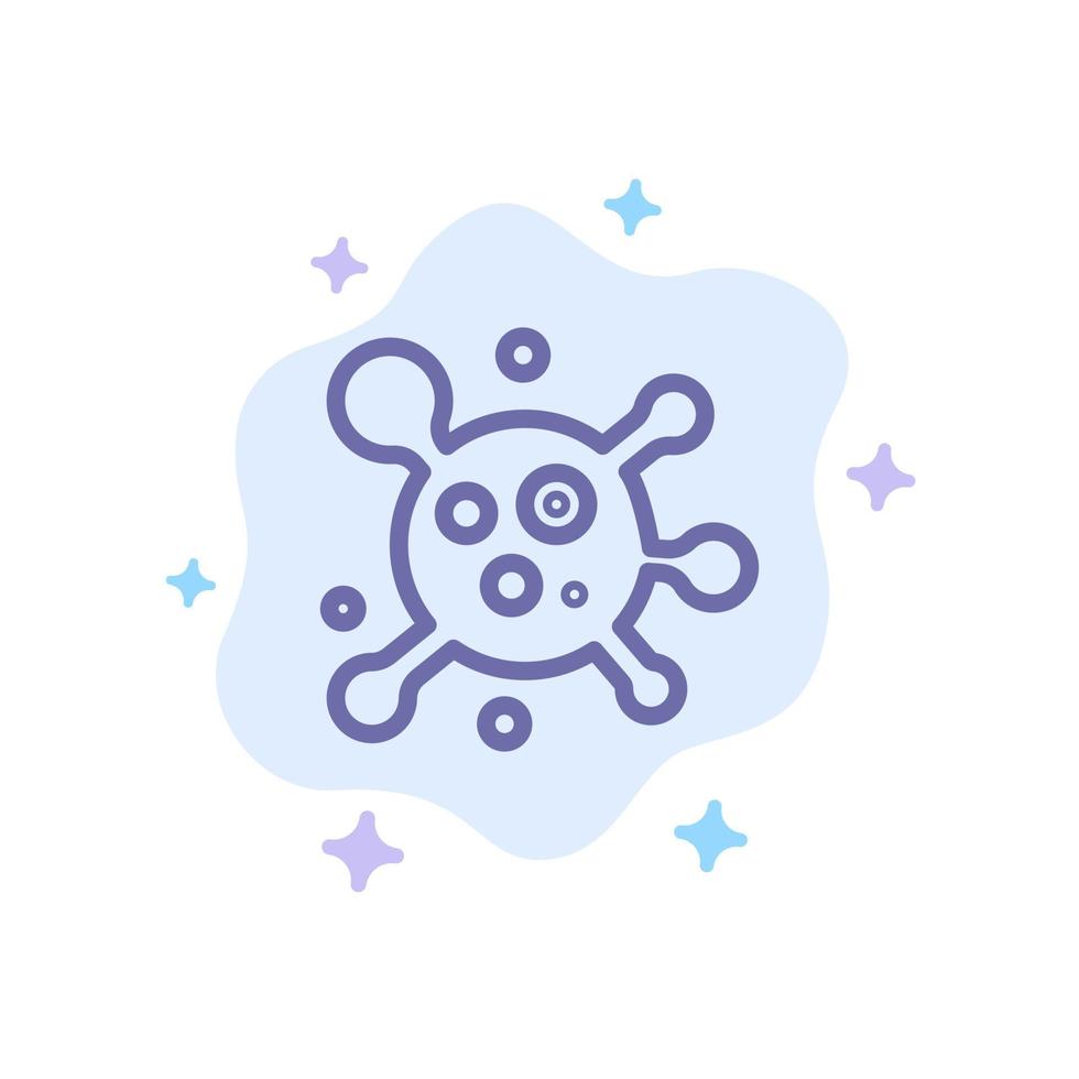 icône bleue de la science de la molécule d'atome sur fond de nuage abstrait vecteur