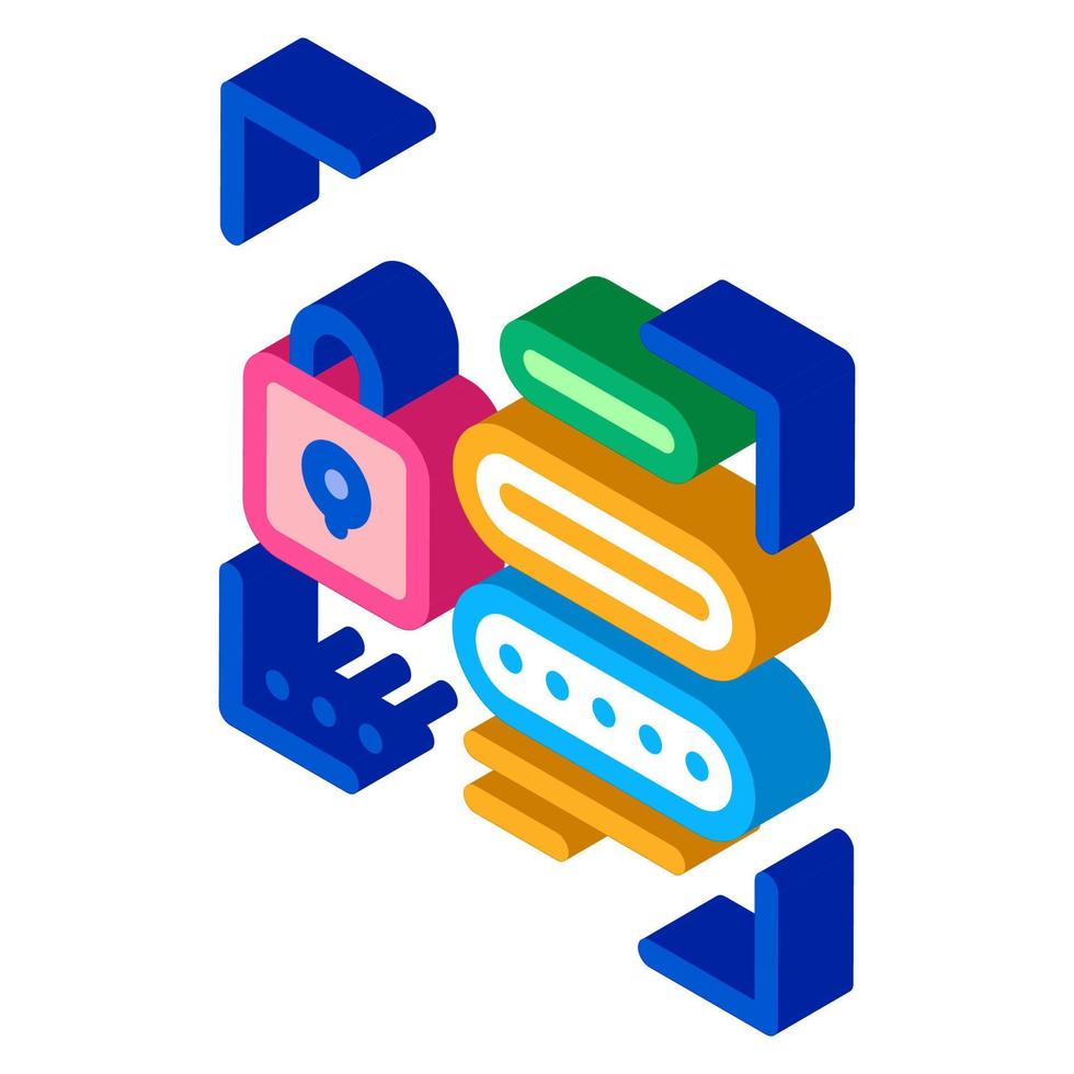 mot de passe pour illustration vectorielle d'identité isométrique icône vecteur