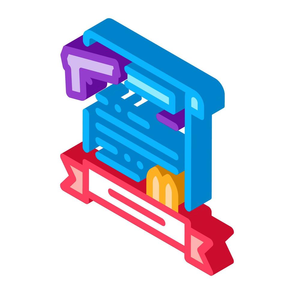 illustration vectorielle d'icône isométrique de licence d'arme vecteur