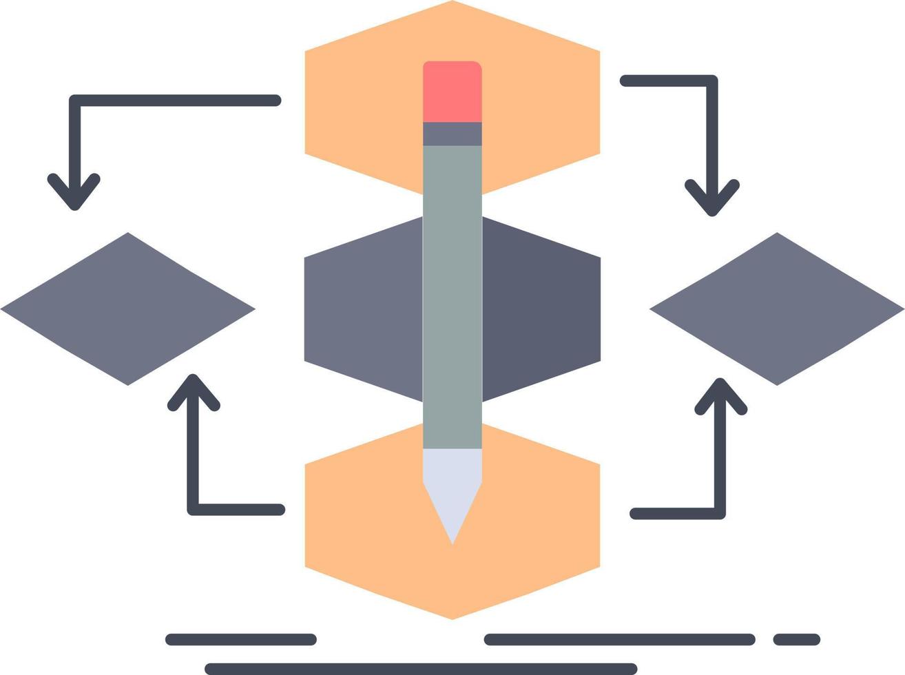 algorithme conception méthode modèle processus plat couleur icône vecteur