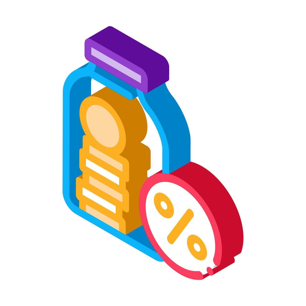 bocal en verre bonus icône isométrique illustration vectorielle vecteur