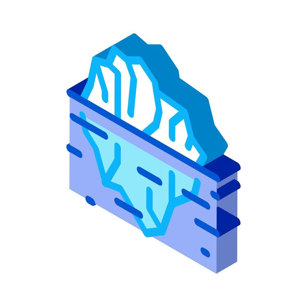 iceberg dans l'illustration vectorielle d'icône isométrique de l'océan vecteur