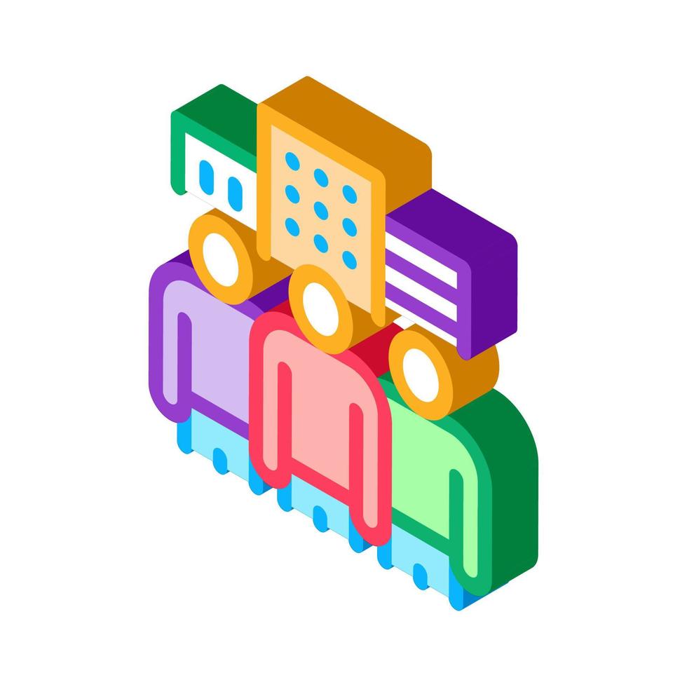 équipe commerciale et bâtiments de la ville icône isométrique illustration vectorielle vecteur