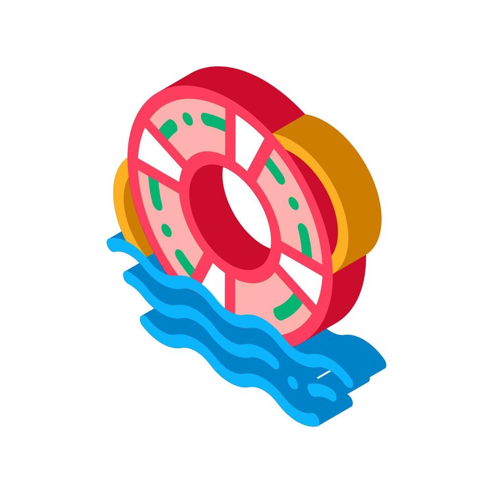 illustration vectorielle d'icône isométrique d'outil de sauvetage de bouée de sauvetage vecteur