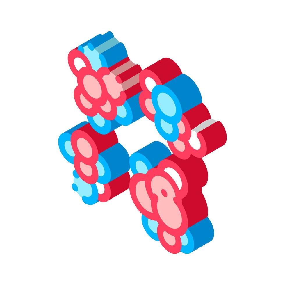 illustration vectorielle d'icône isométrique de bactérie pathogène vecteur