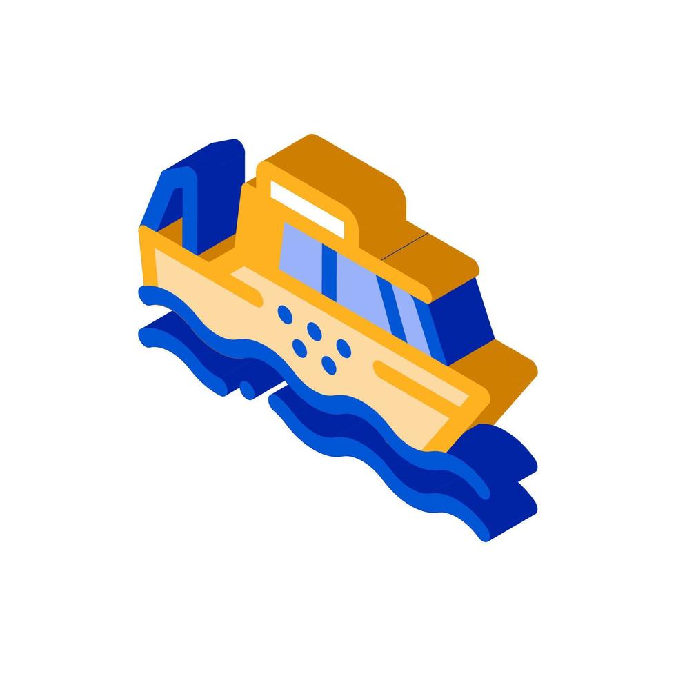 illustration vectorielle d'icône isométrique de taxi d'eau de transport public vecteur