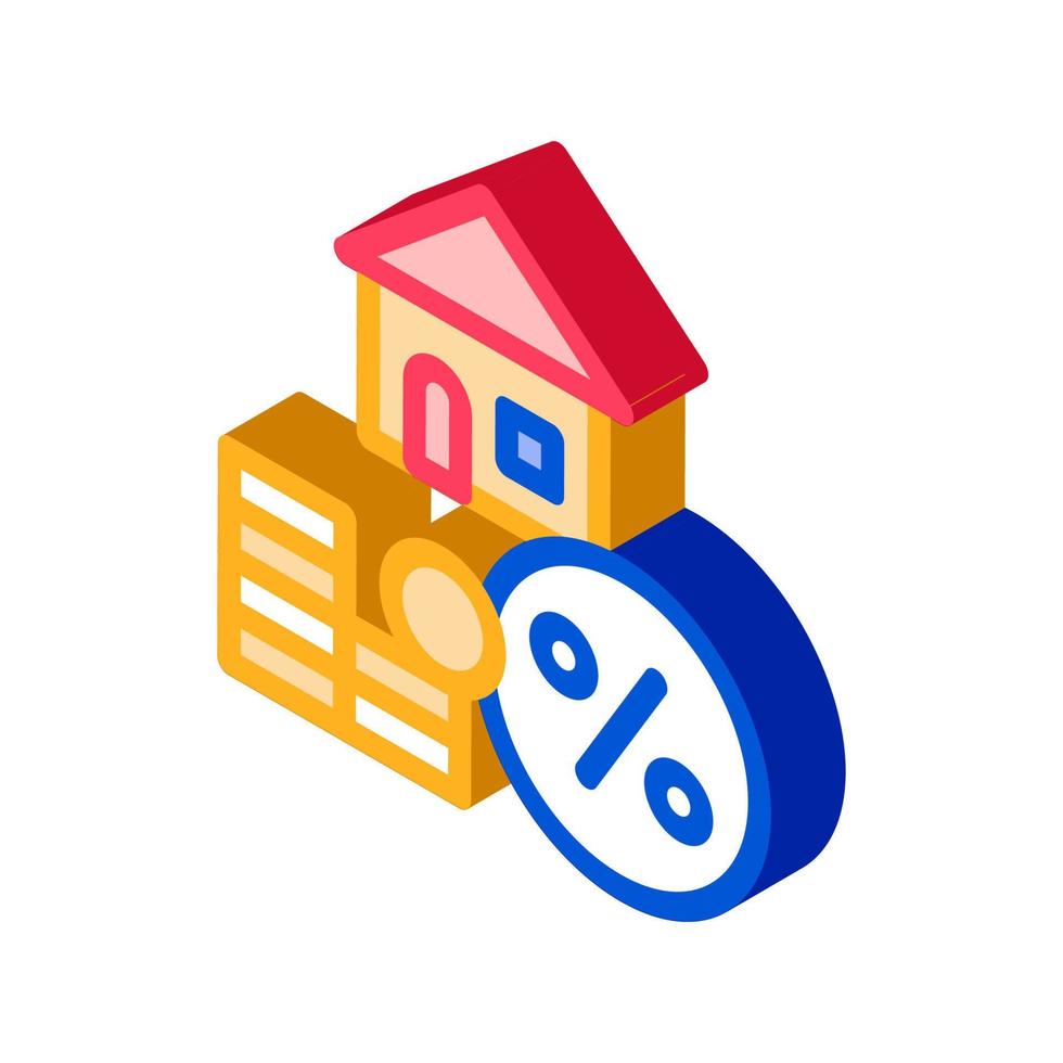 illustration vectorielle d'icône isométrique de coche de service d'hypothèque de maison vecteur