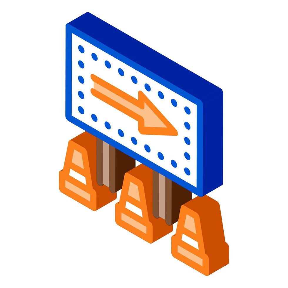 marque de route montrer la direction icône isométrique illustration vectorielle vecteur