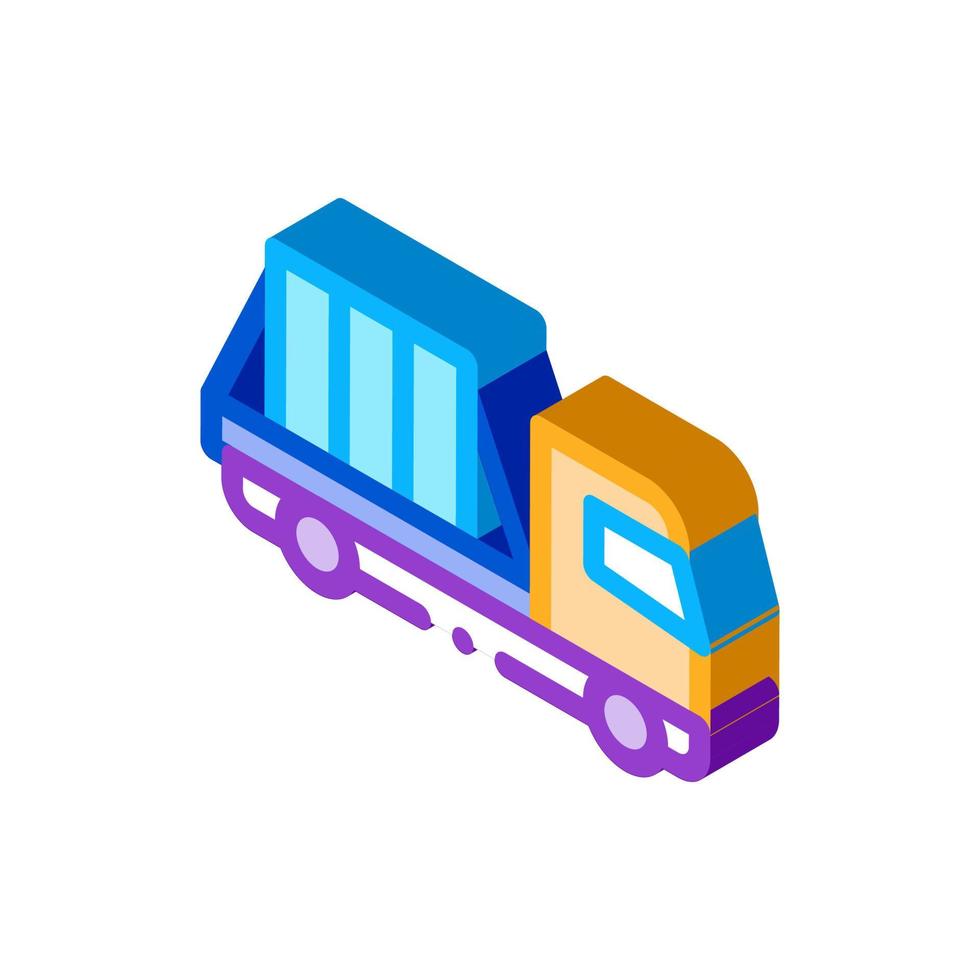 illustration vectorielle d'icône isométrique de camion de transport de verre vecteur