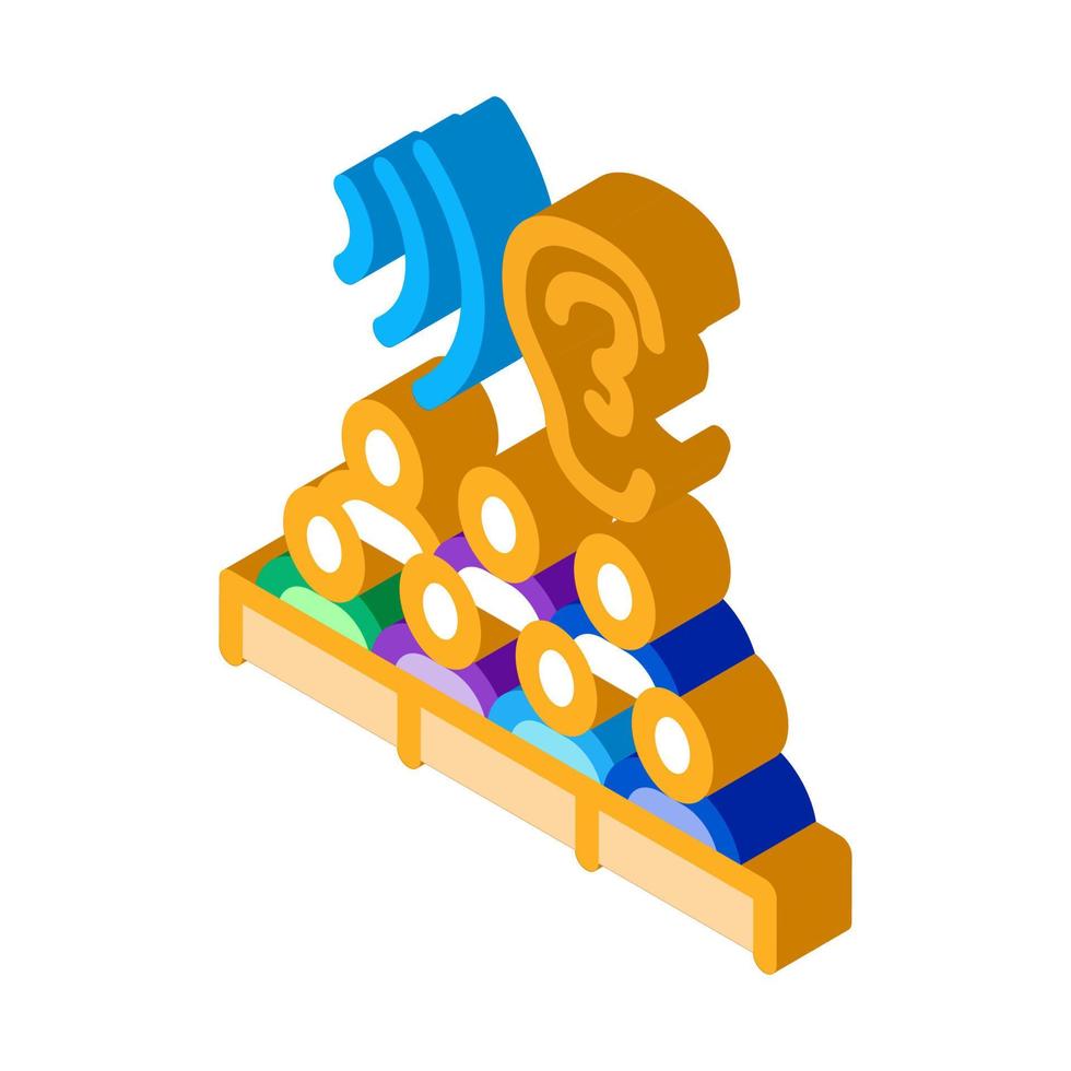 public écoute séminaire icône isométrique illustration vectorielle vecteur