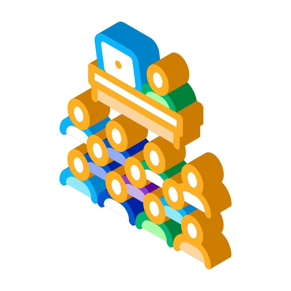 séminaire en illustration vectorielle d'icône isométrique en classe vecteur