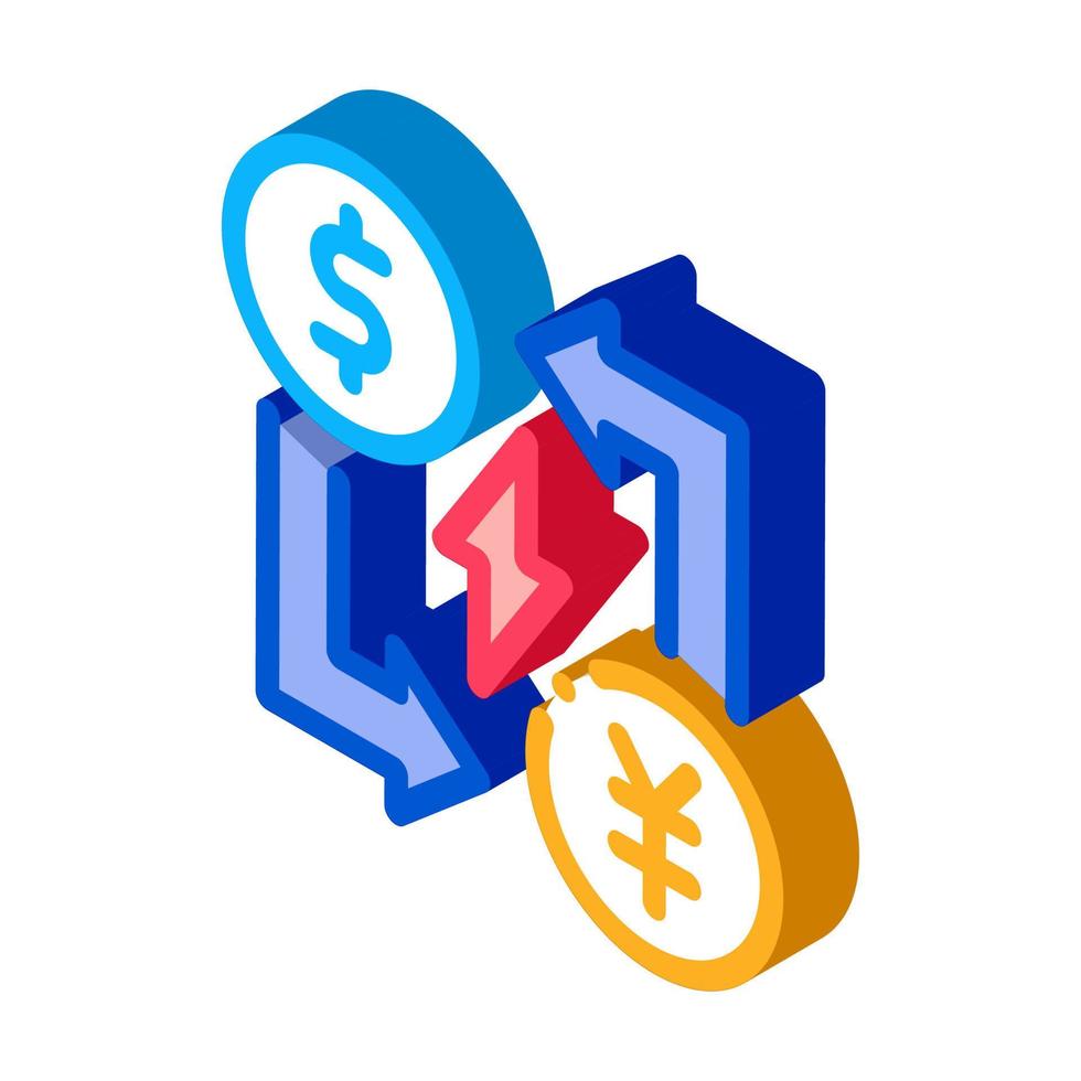 transfert de différentes devises icône isométrique illustration vectorielle vecteur