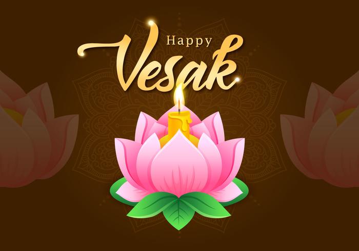 vesak salutations fleur de lotus vecteur